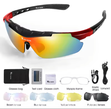 West Biking Polarized Cycling Sunglass with 5 Different Lens